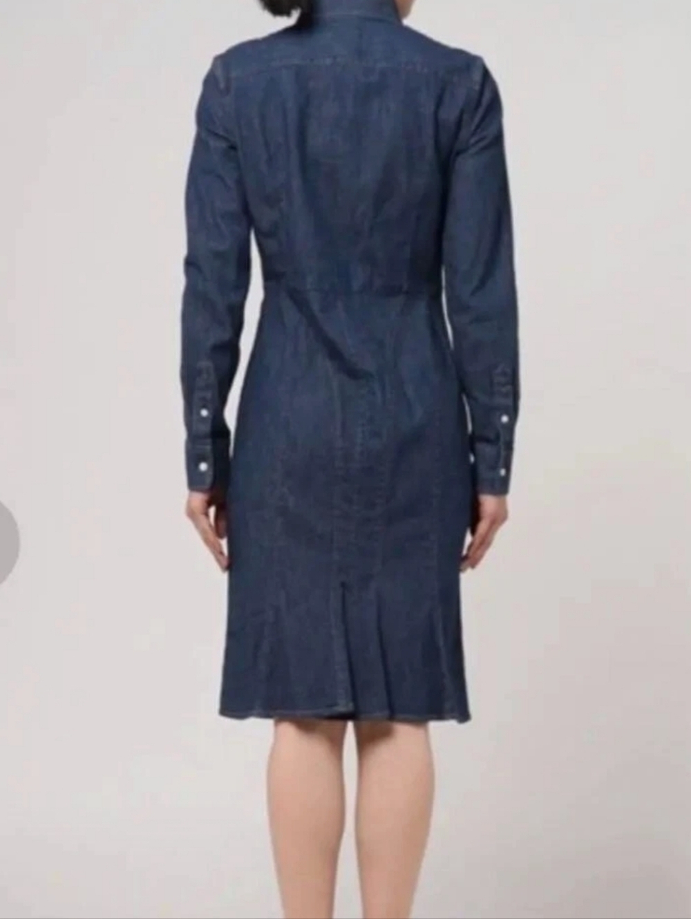 Polo by Ralph Lauren Dark Blue Denim Button-Front Midi Dress - Picture 2 of 11